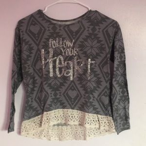 Arizona Jean co glittery lacy shirt
